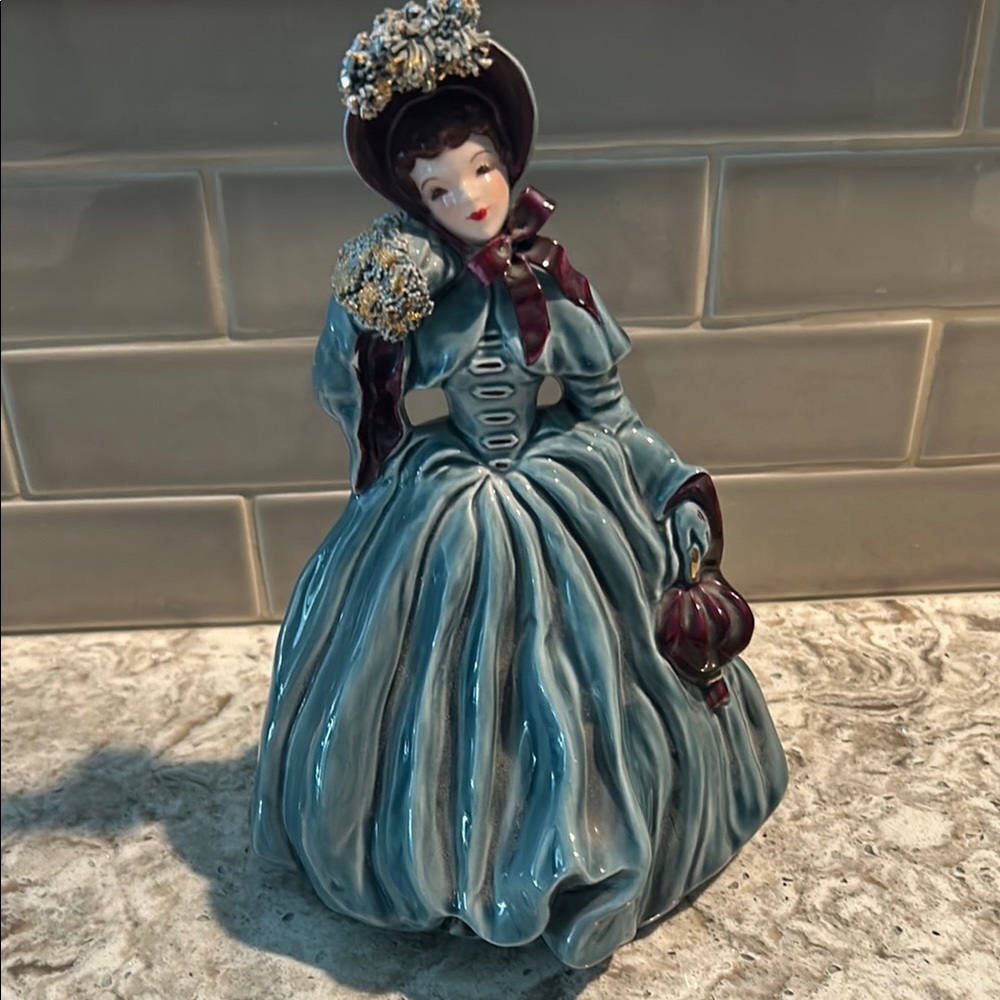 Elegant Blue Vintage Scarlett O’Hara Figurine.